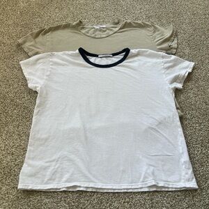 Perfectwhitetee White and Tan T-Shirts